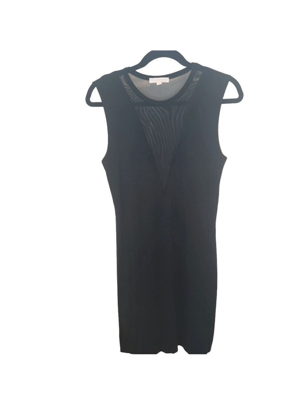 Don't Ask Why Sheer V-Dip Dress One Size Black Tshirt Material Viscose Nylon - Picture 2 of 12
